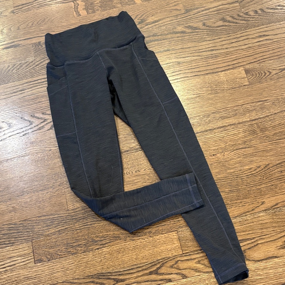 prAna High-Waist Ribbed Leggings with side pockets, xS